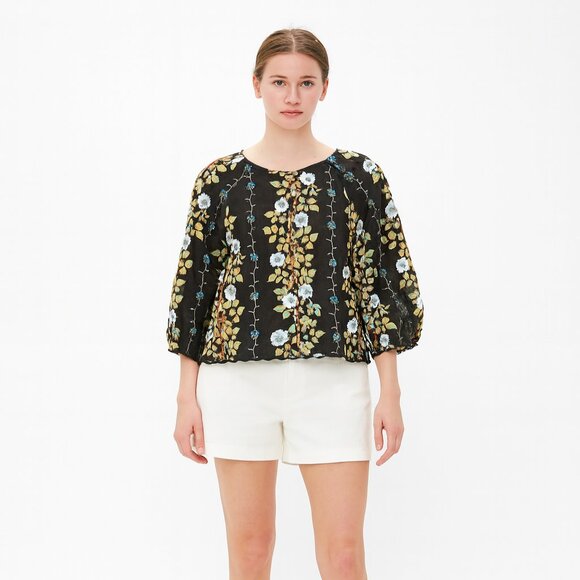 Etro black floral print blouse size 38 - Picture 1 of 8